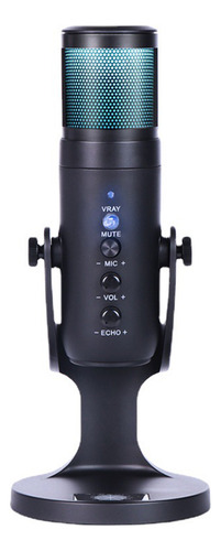 Micrófono De Condensador Usb Con Soporte Y Control De Volume