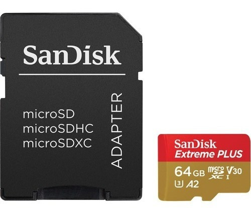 Imagem 1 de 2 de Cartão Memória Sandisk Micro Sd Xc 64gb Extreme Plus Uhs-i 