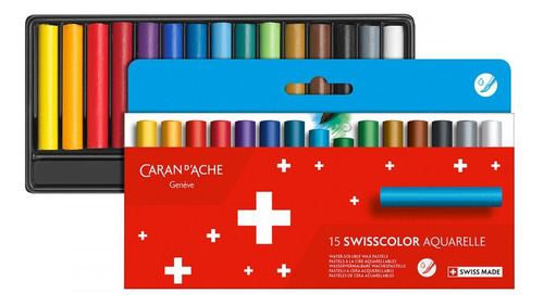 Pastel Oleoso Aquarelle Caran D Ache Swisscolor 15 Cores