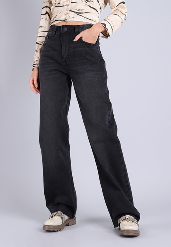 Jeans Straight Tiro Alto Mujer Soviet Sjem703ne