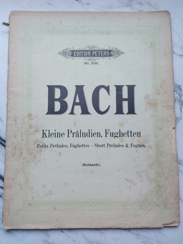 Imagen 1 de 6 de Antigua Partitura Bach Kleine Präludien. Ian 083