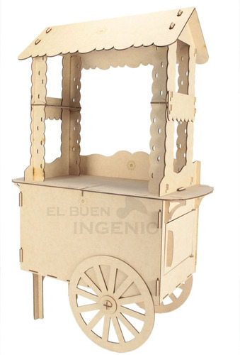 Carrito Para Mesa De Dulces Mueble Escala 1:2 Sobre Ctr2-3mm