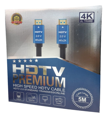 Cable Hdmi 5 Metros 2.0 Ultra Hd 4k Alta Velocidad Cables