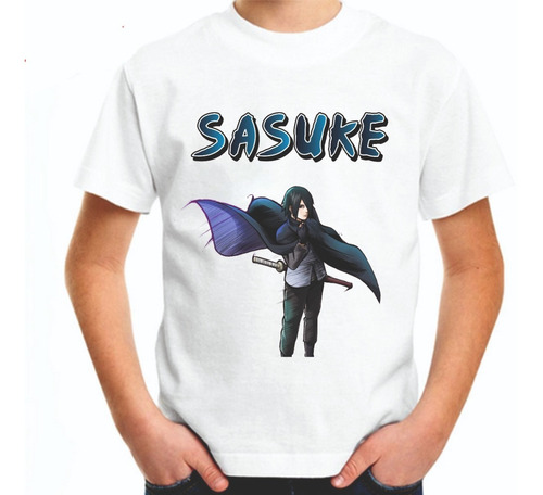 Camisa Camiseta Infantil Sasuke Uchiha Naruto Juvenil #1