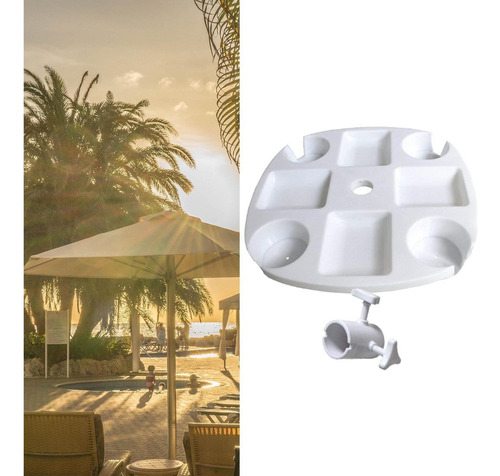 Sombrilla De Playa De Plástico, Bandeja Para Mesa, Soporte