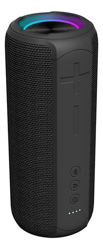 Parlante bluetooth JD E300 Inalámbrico portátil con funcion TWS color negro y Luz Led 