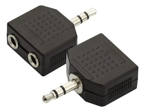 Adaptador Plug 3,5 Mm 2 Estéreo 3,5 Audio Micrófono Pack X2