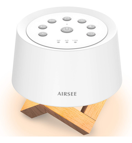 Airsee Mquina De Sonido De Ruido Blanco Con Luz Nocturna De