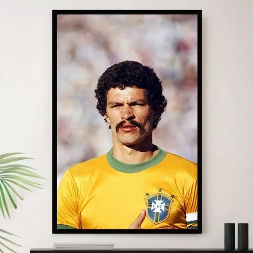 Quadro Dr Socrates Brasil Idolo Genio Decorativo A4 23x33cm