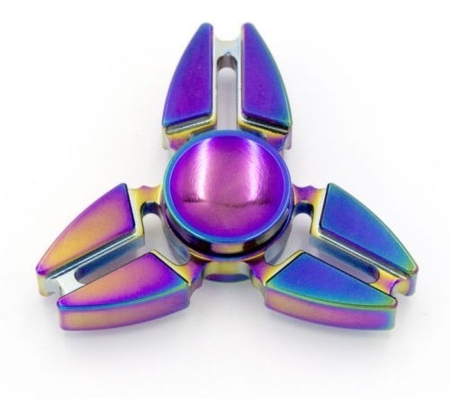 Fidget Mano Spinner Juguete Aleación Rainbow Color Bueno Par