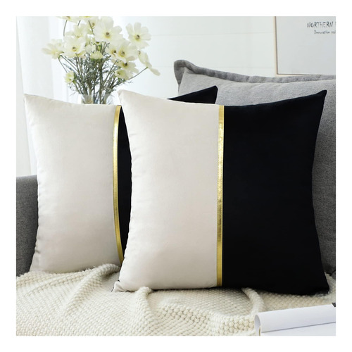 Otostar Black White White Velvet Show Almohon Capas De De La