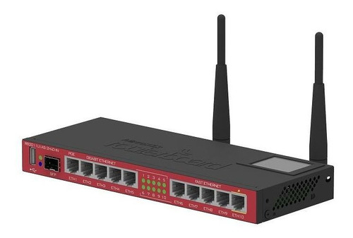 Imagen 1 de 2 de Router MikroTik RouterBOARD RB2011UiAS-2HnD-IN negro y rojo 100V/240V