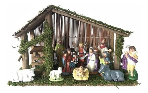 11 Piece Porcelain Nativity Set With Stable - 2-5...