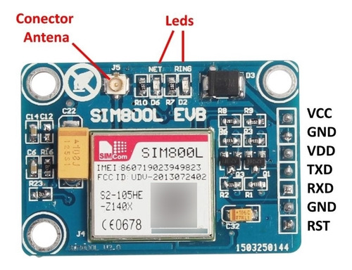 Modulo Sim800l Gsm V2 Con Antena Arduino Pic