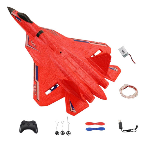 Avión De Control Remoto 2.4g Listo Su-57 Rc Drone Rc Rojo