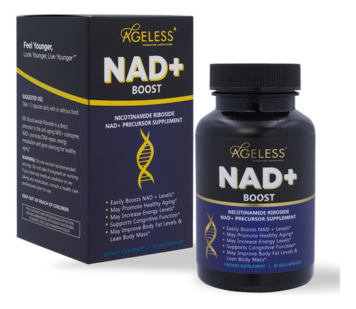 Ageless Nmn Nicotinamida Ribósido 300mg 30 Cápsulas