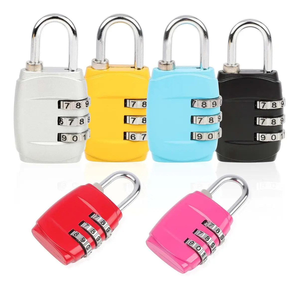 Combinados De 6 Candados Combinacion Resistente Acandados De Seguridad Con Combinación Numérica