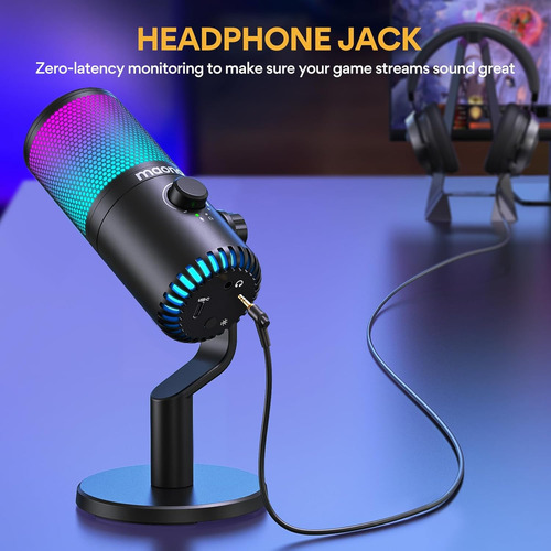 Micrófono Usb Para Juegos Con Software, Micrófono Rgb...