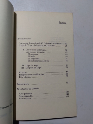 Libro El Caballero De Olmedo / Lope De Vega (Usado)