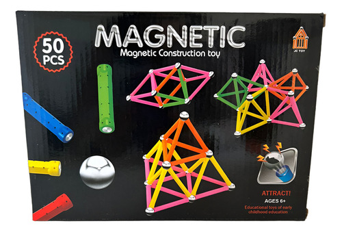 Juego Bloques Para Armar Magneticos 50 Piezas Versión Del Personaje Bloques Magneticos