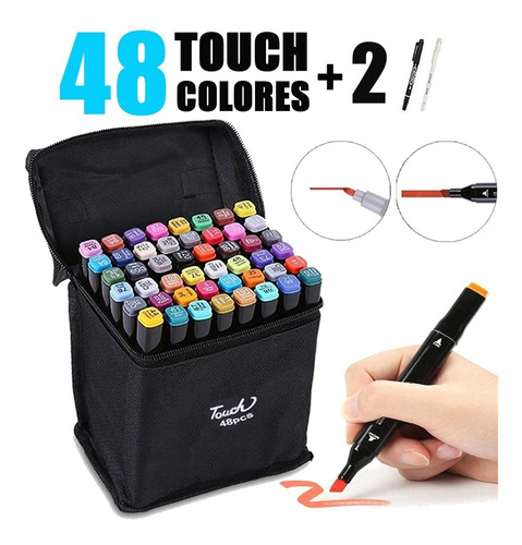 Kit De Marcadores De 48 Colores Y 7 Estilos