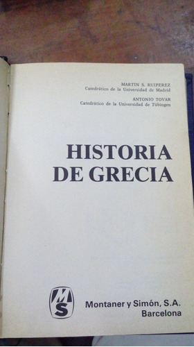 Libro Historia De Grecia        Ruiperez