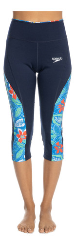 Pantalón Leggings Capri Retro Floral Azul-l Speedo