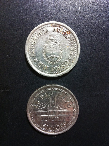 2 Monedas De Argentina 25 De Mayo 1810-1960  Ex+ Oferta