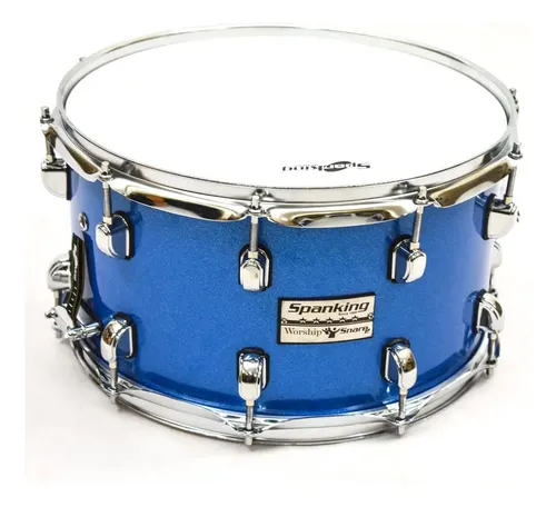 Caixa de Bateria Spanking Worship 14x8 Azul Luz Sparkle com