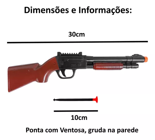 Kit 2 Arminha Policial de Brinquedo Lançador com Dardos do Tipo nerf