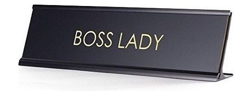 Boss Lady - Placa De Nombre De Escritorio Negra Para Boss