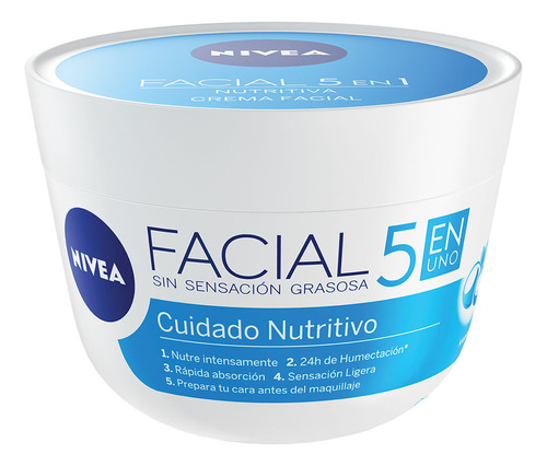 Nivea Crema Facial Hidratante 5 En 1 Cuidado Nutritivo 50 Ml