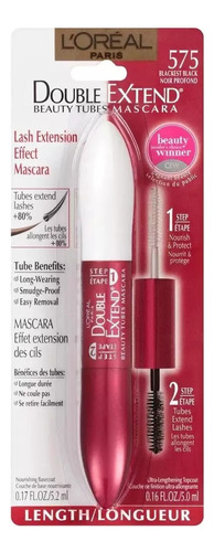 Rímel Loreal Double Extend Beauty Tubes 575 Blackest Black