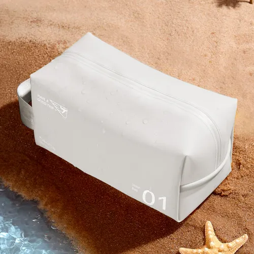 Neceser Impermeable Multiuso Ideal Para Viaje Playa Gimnasio Color Blanco