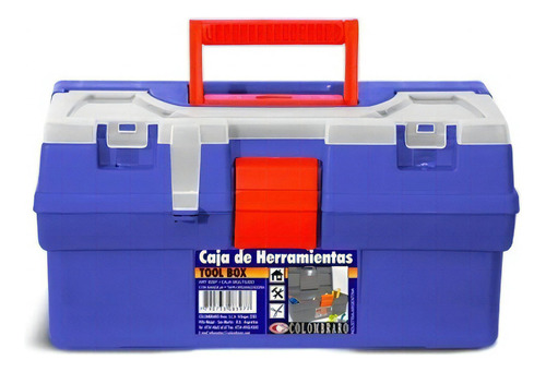 Caja De Herramientas N2 Con Organizador Art 8397 Colombraro Color Azul