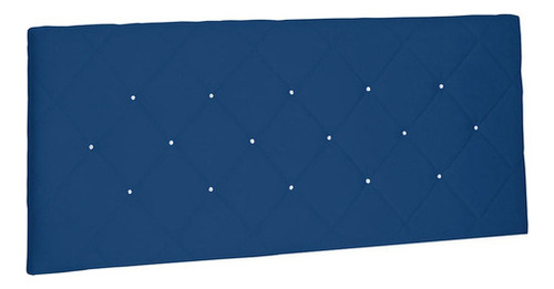 Cabeceira Painel Casal 1,40m Tânia Suede - Pallazio Cor Azul-marinho