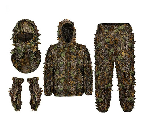 Traje Ghillie Para Hombre, Juego De Guantes De Máscara De