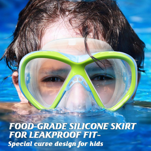 Gafas De Natación For Niños, Máscara De Buceo Y Snorkel