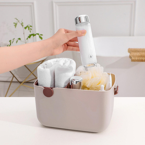 Bolsa De Almacenamiento Para Ducha, Cesta Abierta, Beige