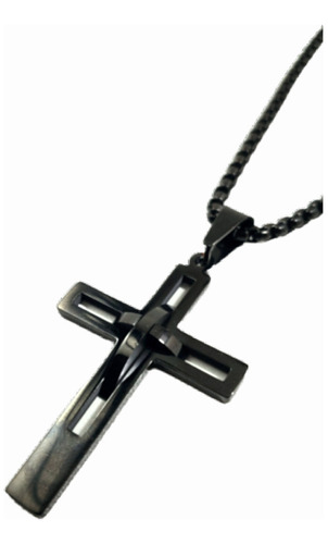 Corrente Cordão Com Pingente Crucifixo Aço Inoxidável