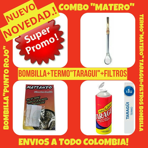 New! Combo Matero ! Bombilla Punto Roj - Kg a $1000