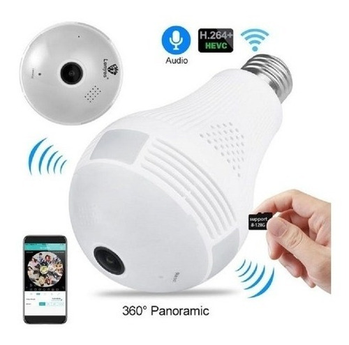Imagen 2 de 3 de Foco Cámara Espía Ip Wifi 360 Monitoreo Celular