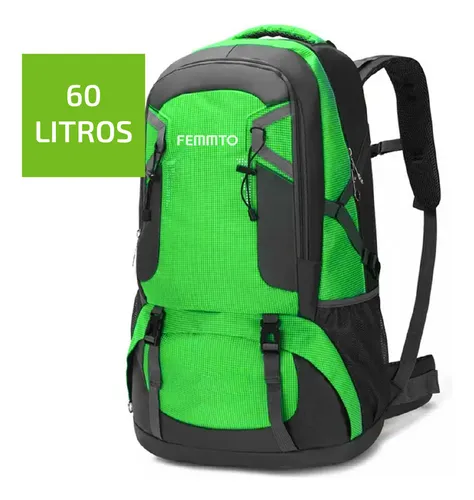 Mochila Tactica 60 Litros Bolso Trekking Hombre Mujer Femmto Tk060-verde  Femmto