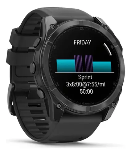 Relógio Garmin Fenix 8x Safira Carbon Gray Dlc Titânio 51mm