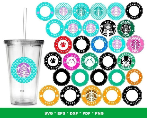 Imagen 6 de 9 de Plantillas Sublimación Vectores Multiuso Tazas Starbucks