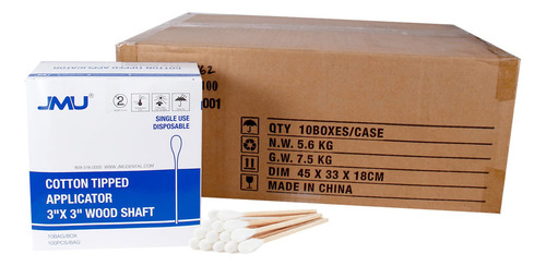 Aplicadores Con Punta De Algodón Cotton Swabs Jmu Medical De