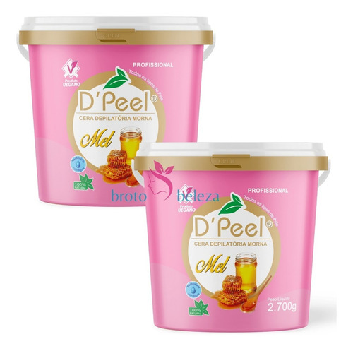 Cera Mel Hidrossolúvel Morna Vegana Retira Com Papel 2x2kg