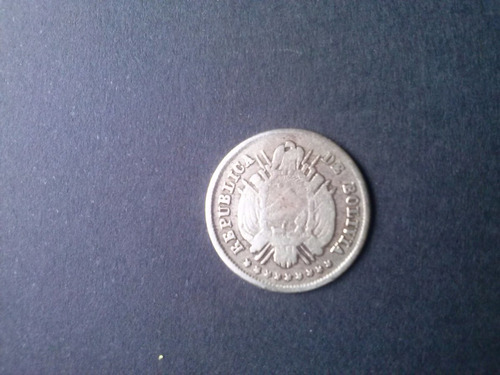 Moneda Bolivia 5 Centavos Plata 1873 (c4)