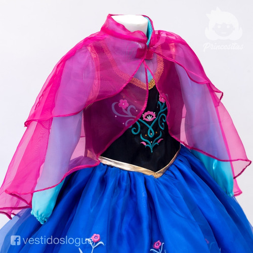 Vestido Anna De Frozen Princesa Disfraz