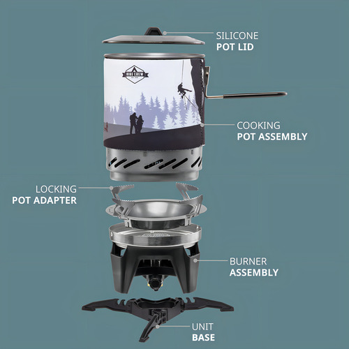 Estufa de camping a gas Hike Crew HICOCS5 portátil incluye maletín